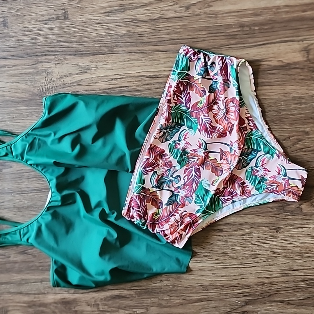 2 Pc. Women's Tankini And High Rise Swimsuit, Unbranded, Size Xxl/Xl
